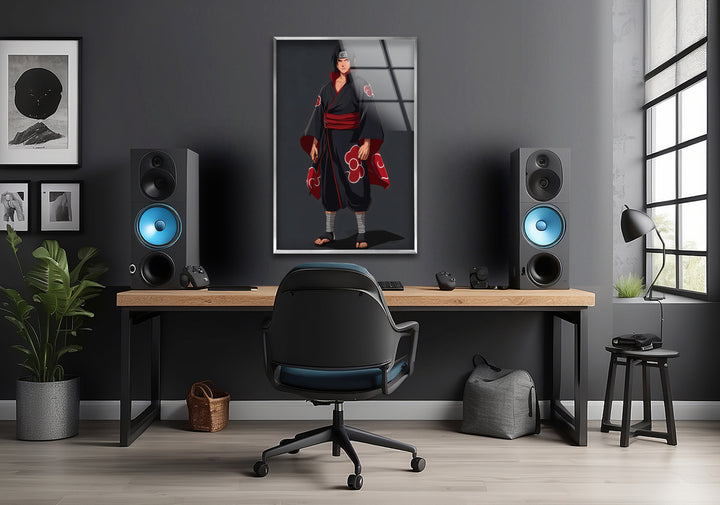 Itachi Akatsuki Glass Wall Art print on glass, glass printed photos