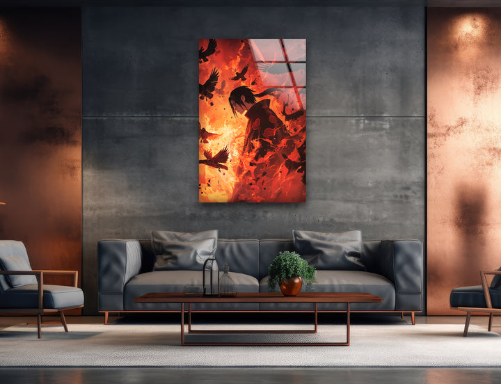 Itachi Anime Glass Wall Art photo print on glass, prints on glass wall art