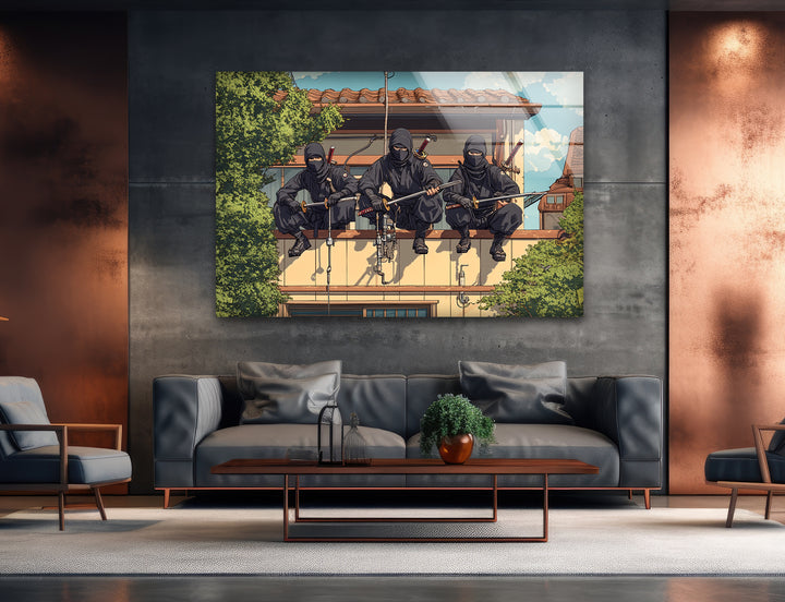 Ninjas Glass Wall Art custom glass pictures, glass art prints