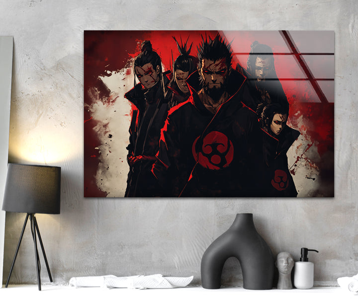 Uchiha Clan Glass Wall Art photo print on glass, prints on glass wall art