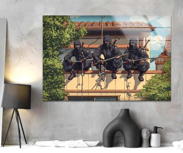 Ninjas Glass Wall Art photo print on glass, prints on glass wall art