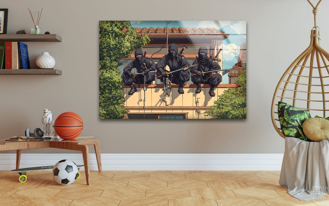Ninjas Glass Wall Art picture on glass wall art, photos printed on glass