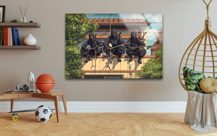 Ninjas Glass Wall Art picture on glass wall art, photos printed on glass