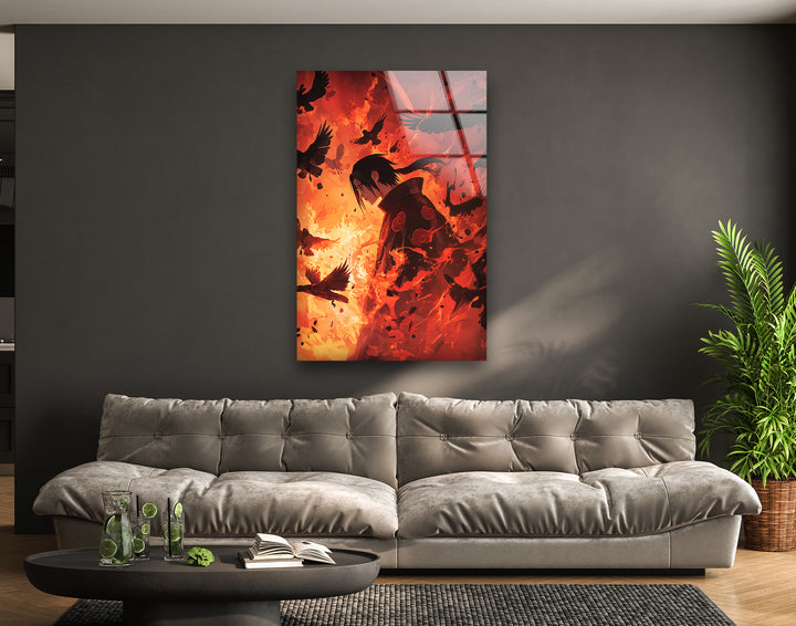 Itachi Anime Glass Wall Art glass wall decor, glass wall art decor