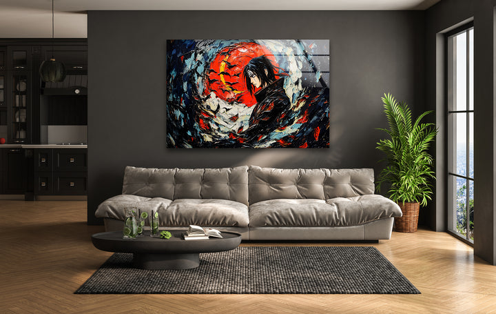 Itachi & Crows Glass Wall Art glass pictures for Wall, glass prints wall art