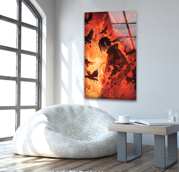 Itachi Anime Glass Wall Art art glass wall art, glass wall art pictures