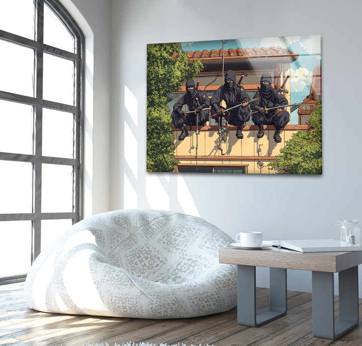 Ninjas Glass Wall Art print on glass, glass printed photos