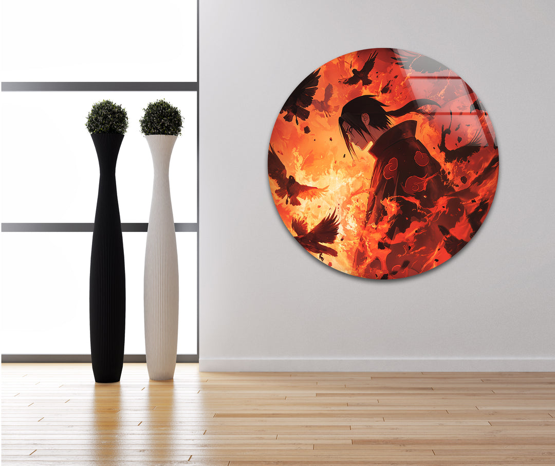 Itachi Anime Glass Wall Art Glass Printing Wall Art, Print photos on glass