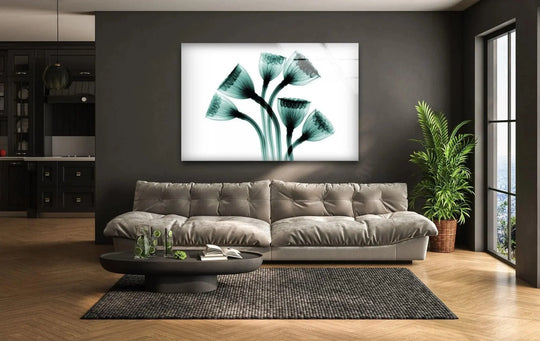 Lotus Seedheads Flower glass wall art features botanical art in natural tones and enhances decor and brings tranquil decor to a modern and serene space with glass art