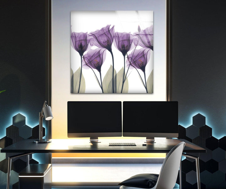 Albert Koetsier Royal Purple Gentian Glass Wall Art, photo print on glass, prints on glass wall art