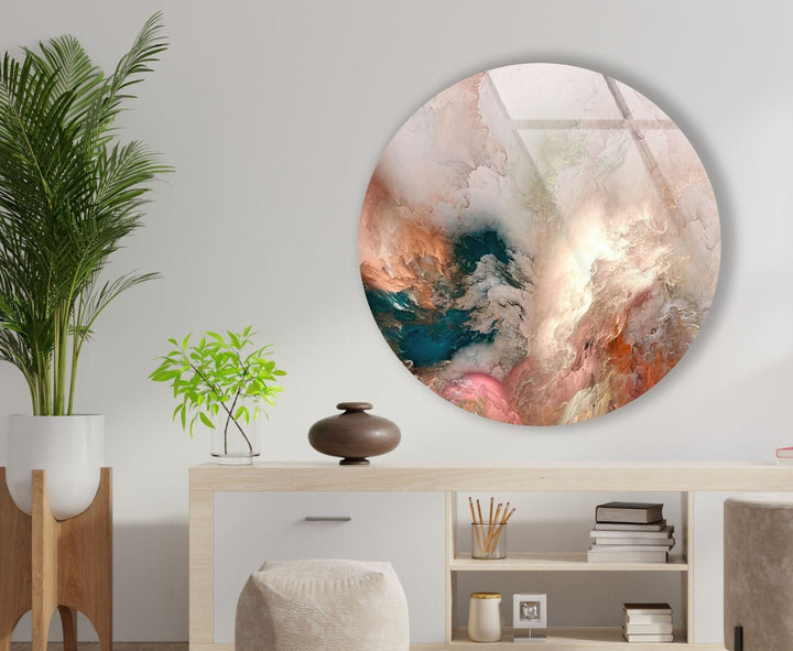 Runde Wandkunst aus Glas mit Alkoholtinte