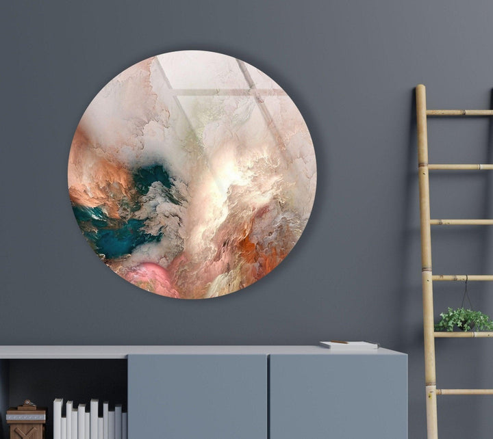 Runde Wandkunst aus Glas mit Alkoholtinte