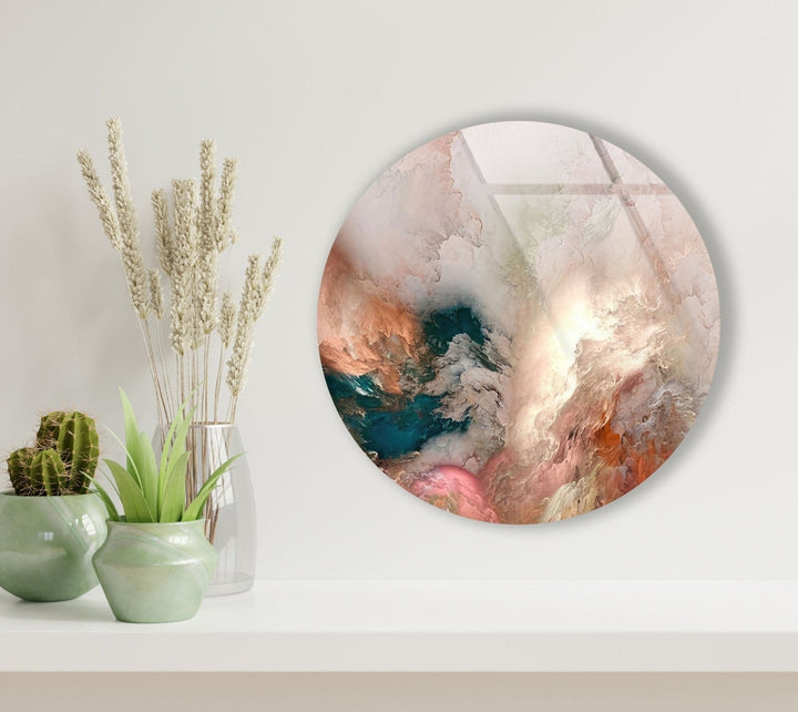 Runde Wandkunst aus Glas mit Alkoholtinte