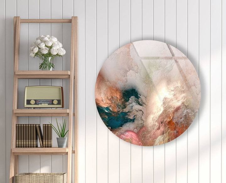 Runde Wandkunst aus Glas mit Alkoholtinte