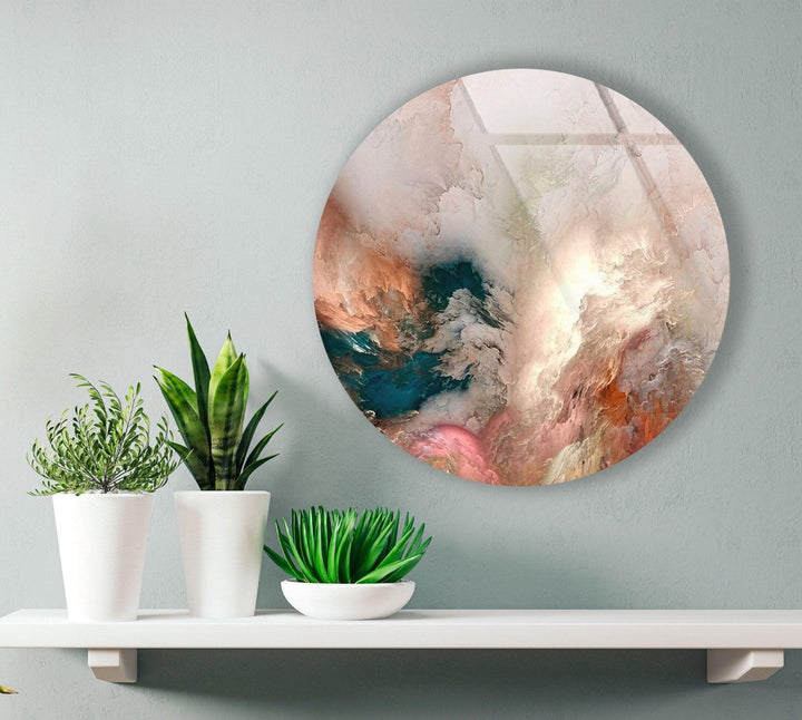 Runde Wandkunst aus Glas mit Alkoholtinte