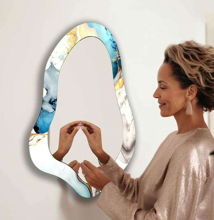 Mirrored wall art showcasing creative patterns and reflective designs for a contemporary touch
