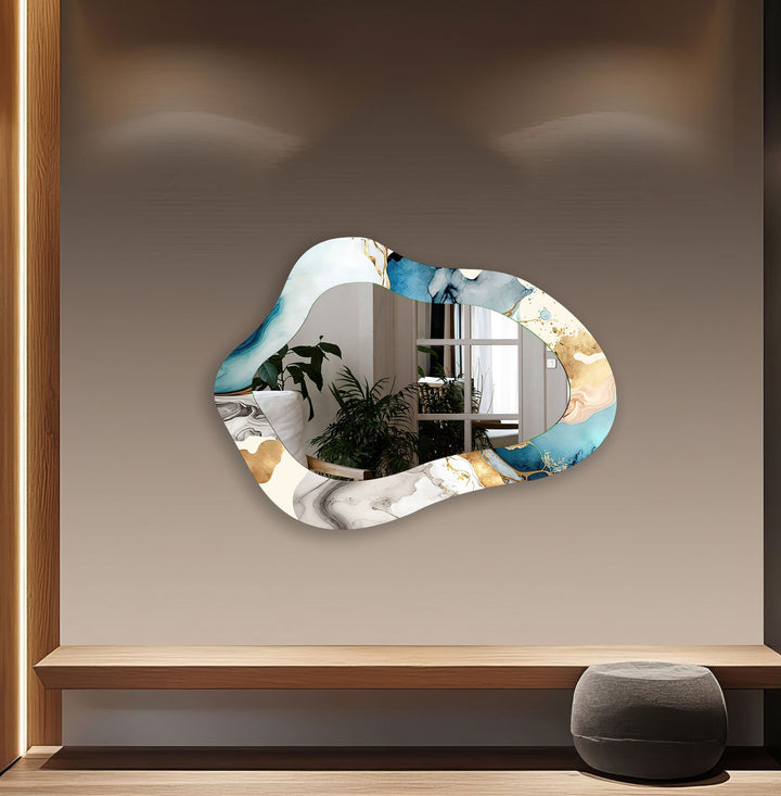 Mirror wall art inspired by geometric designs, adding sophistication to any decor style
