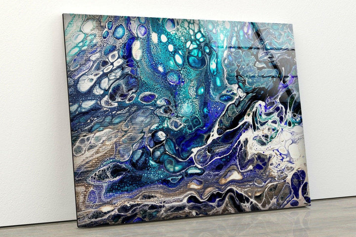 Turquoise Blue Marble Tempered Glass Wall Art - MyPhotoStation