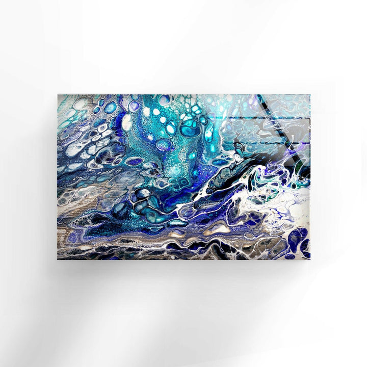 Turquoise Blue Marble Tempered Glass Wall Art - MyPhotoStation