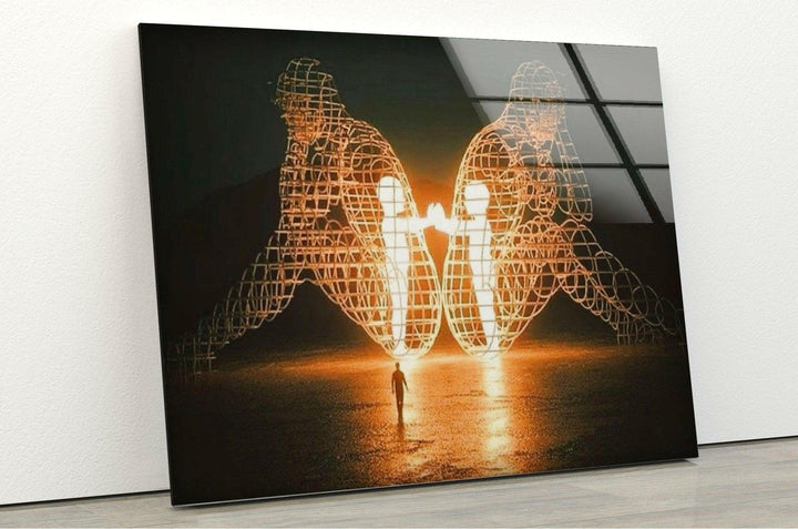 Alexander Milov Love Sculpture Glass Wall Decor for Living Room Spaces