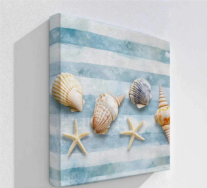 Striped Shell Collection – Nautical Coastal Canvas Prints - MyPhotoStation