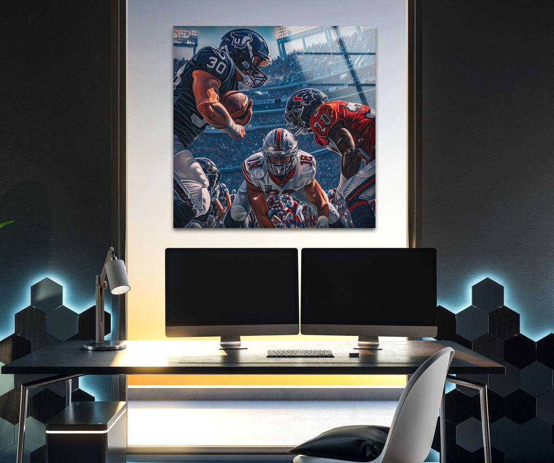 American Football Art Glass Wall Art glass pictures for Wall, glass prints wall art
