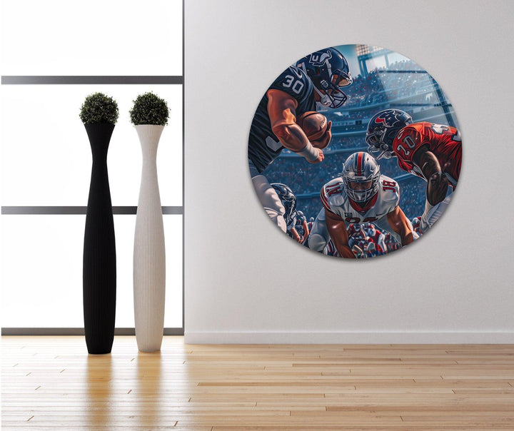 American Football Art Glass Wall Art Glass Printing Wall Art, Print photos on glass
