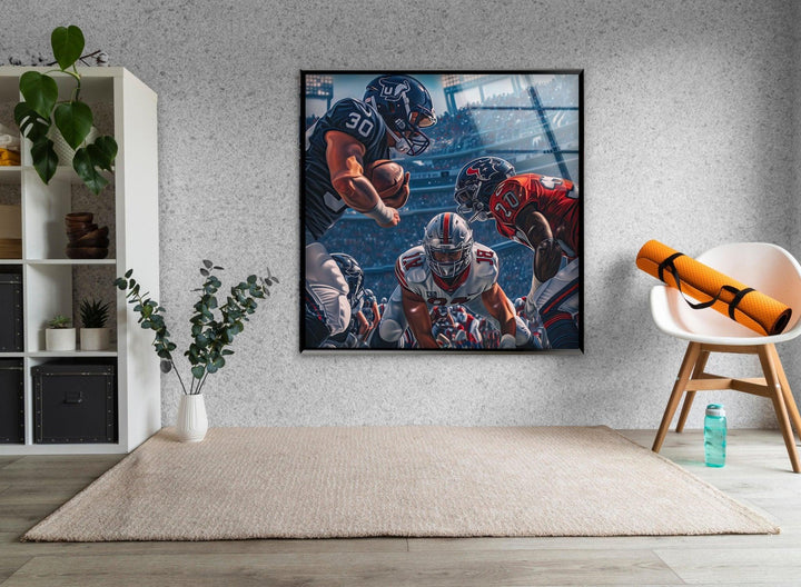 American Football Art Glass Wall Art glass image printing, glass prints from photos
