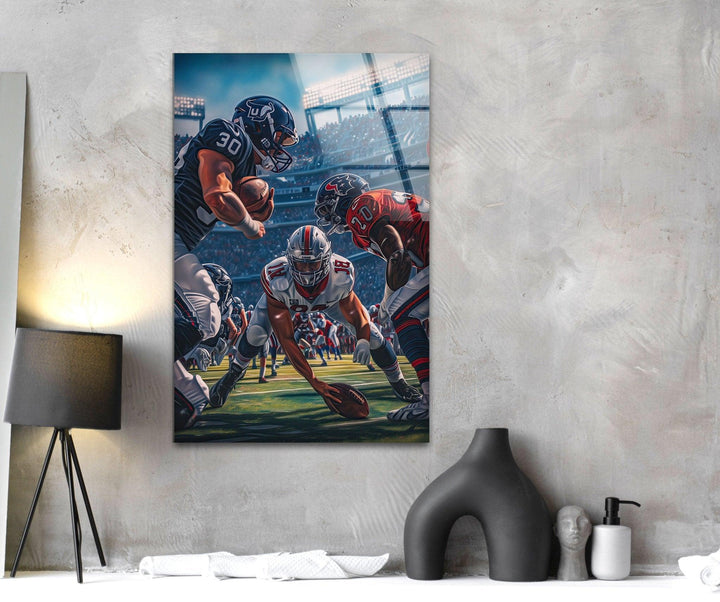 American Football Art Glass Wall Art stained glass wall art, stained glass wall decor
