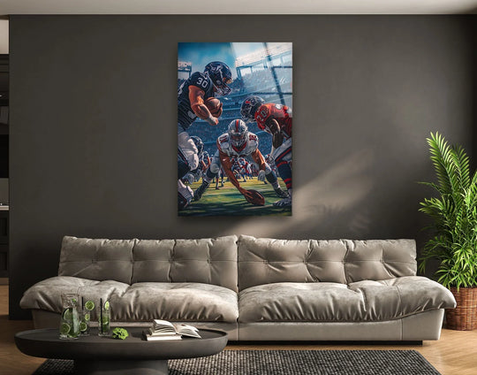 American Football Art Glass Wall Art glass wall decor, glass wall art decor

