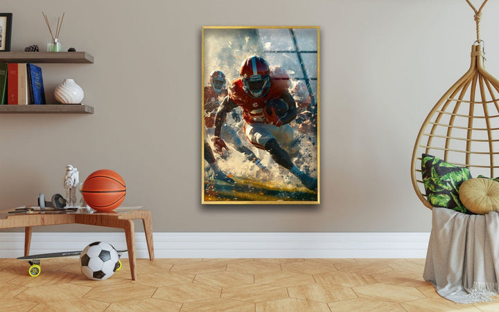 American Football Glass Wall Art glass pictures for Wall, glass prints wall art
