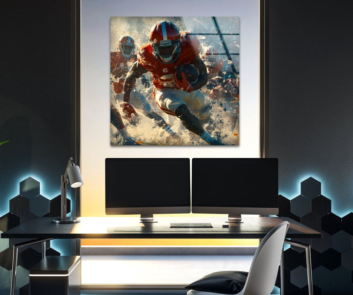 American Football Glass Wall Art art glass wall art, glass wall art pictures
