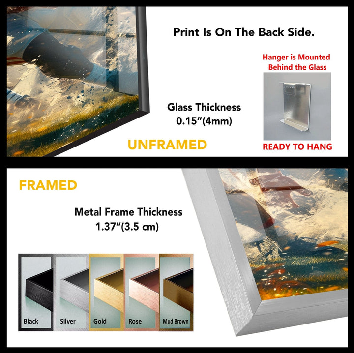 American Football Glass Wall Art