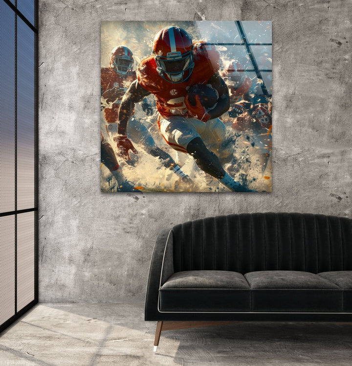American Football Glass Wall Art stained glass wall art, stained glass wall decor
