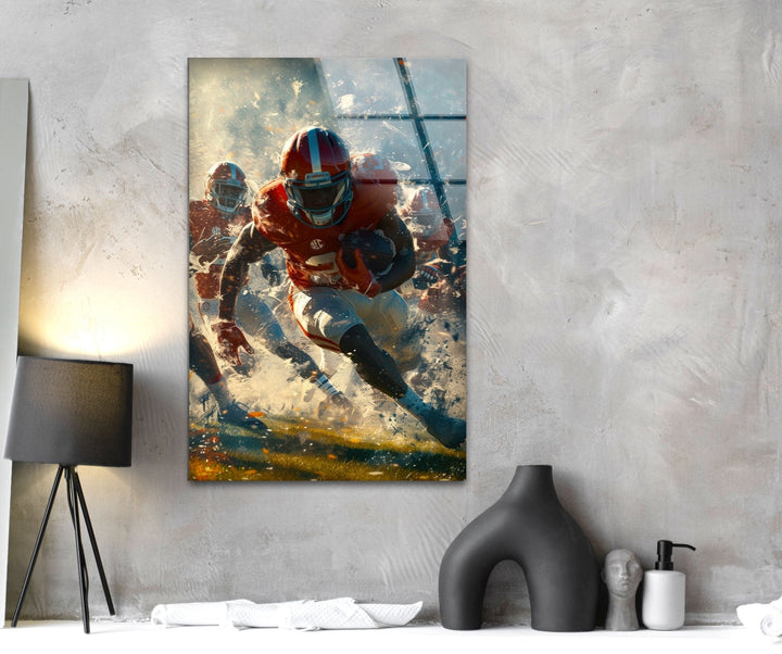American Football Glass Wall Art glass image printing, glass prints from photos
