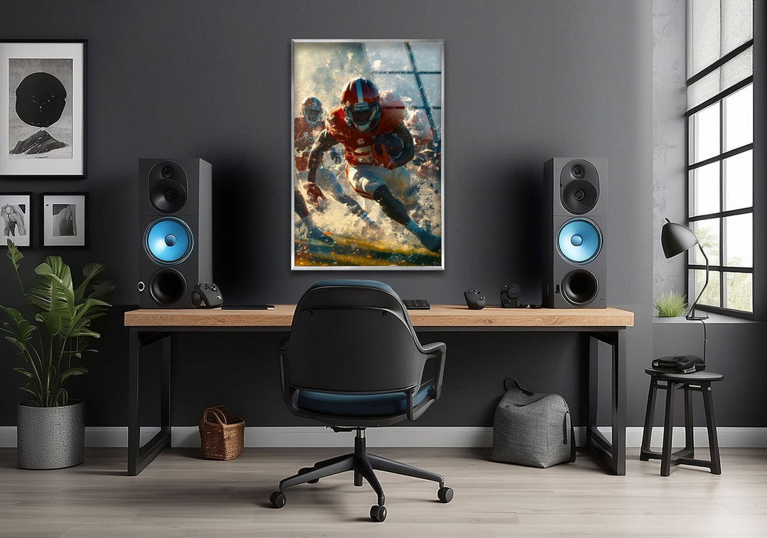 American Football Glass Wall Art Glass Printing Wall Art, Print photos on glass
