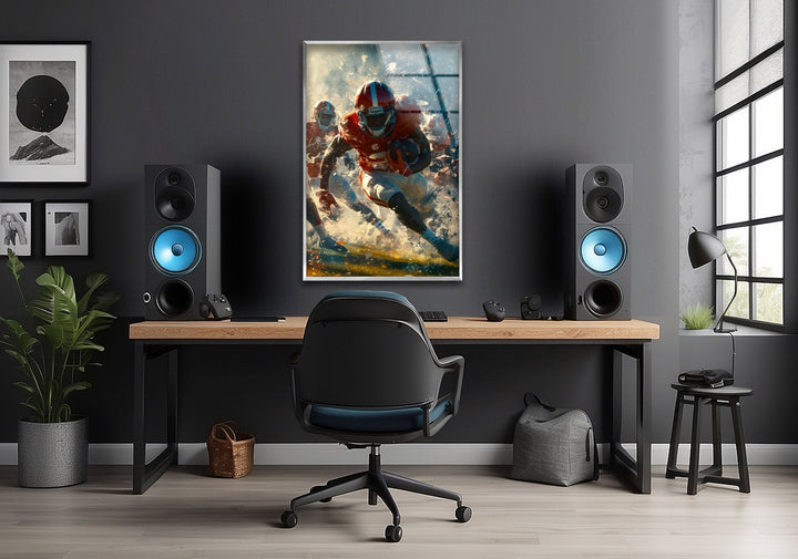 American Football Glass Wall Art Glass Printing Wall Art, Print photos on glass
