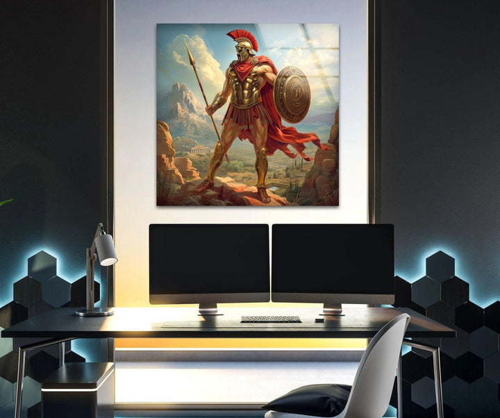 Ancient Gladiator Glass Wall Art large glass photo prints, glass wall photos

