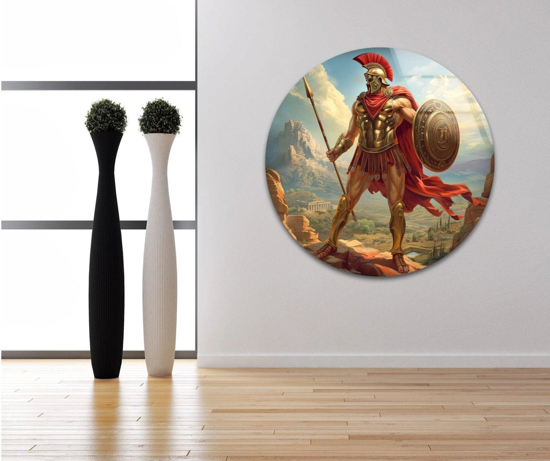 Ancient Gladiator Glass Wall Art glass wall decor, glass wall art decor
