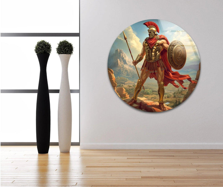 Ancient Gladiator Glass Wall Art glass wall decor, glass wall art decor
