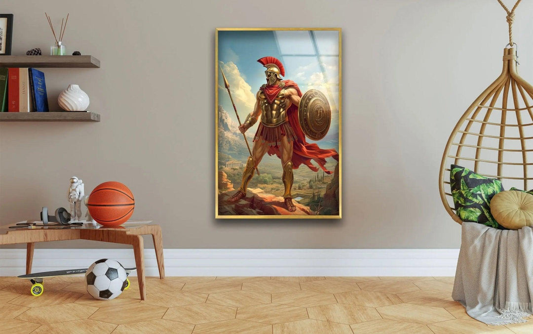 Ancient Gladiator Glass Wall Art custom glass photo prints, large glass prints
