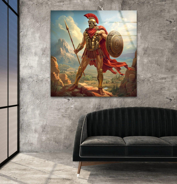 Ancient Gladiator Glass Wall Art print on glass, glass printed photos

