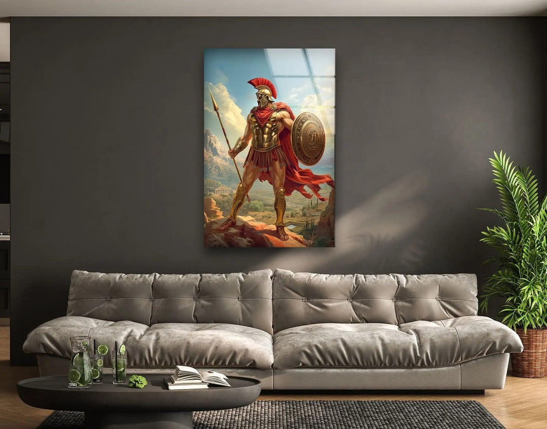 Ancient Gladiator Glass Wall Art glass art painting, glass art for the Wall

