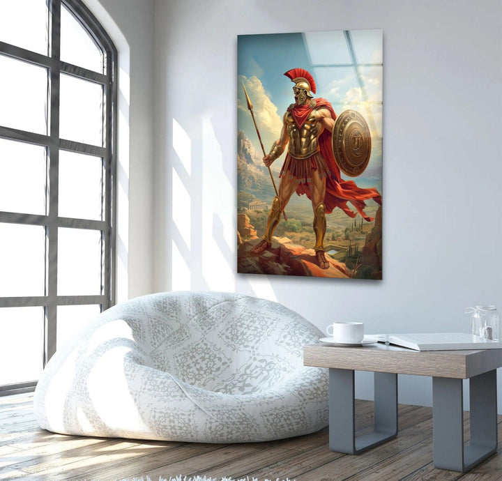Ancient Gladiator Glass Wall Art picture on glass wall art, photos printed on glass
