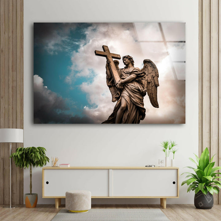 Angel With The Sudarium Glass Wall Pictures | Artistic Wall Decor