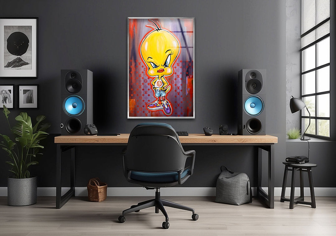 Angry Chick Glass Wall Art glass pictures for Wall, glass prints wall art
