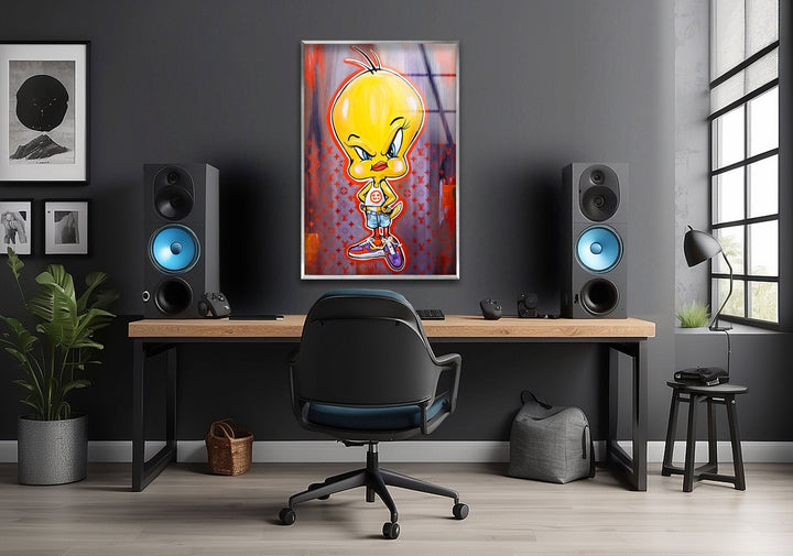 Angry Chick Glass Wall Art glass pictures for Wall, glass prints wall art
