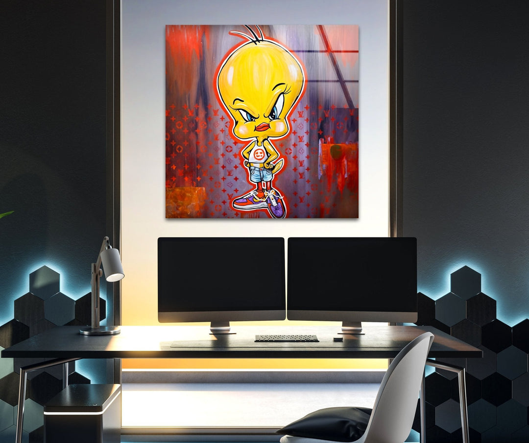 Angry Chick Glass Wall Art glass image printing, glass prints from photos
