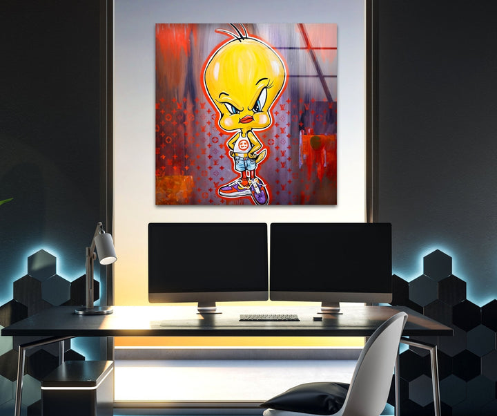 Angry Chick Glass Wall Art glass image printing, glass prints from photos
