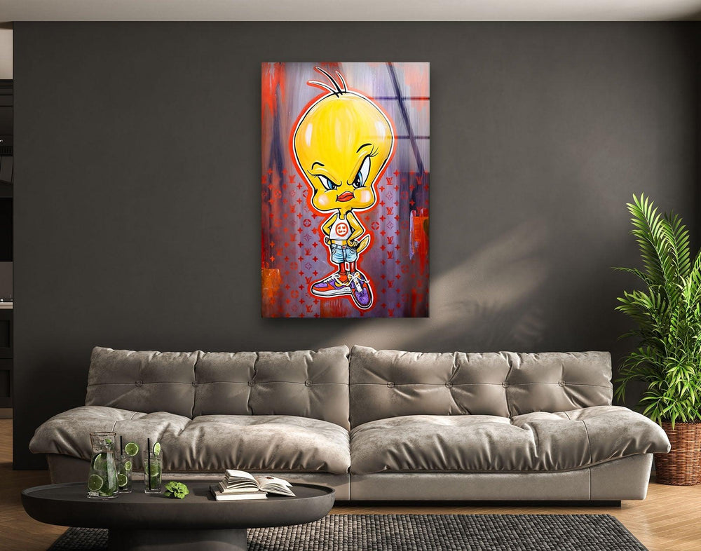 Angry Chick Glass Wall Art art glass wall art, glass wall art pictures
